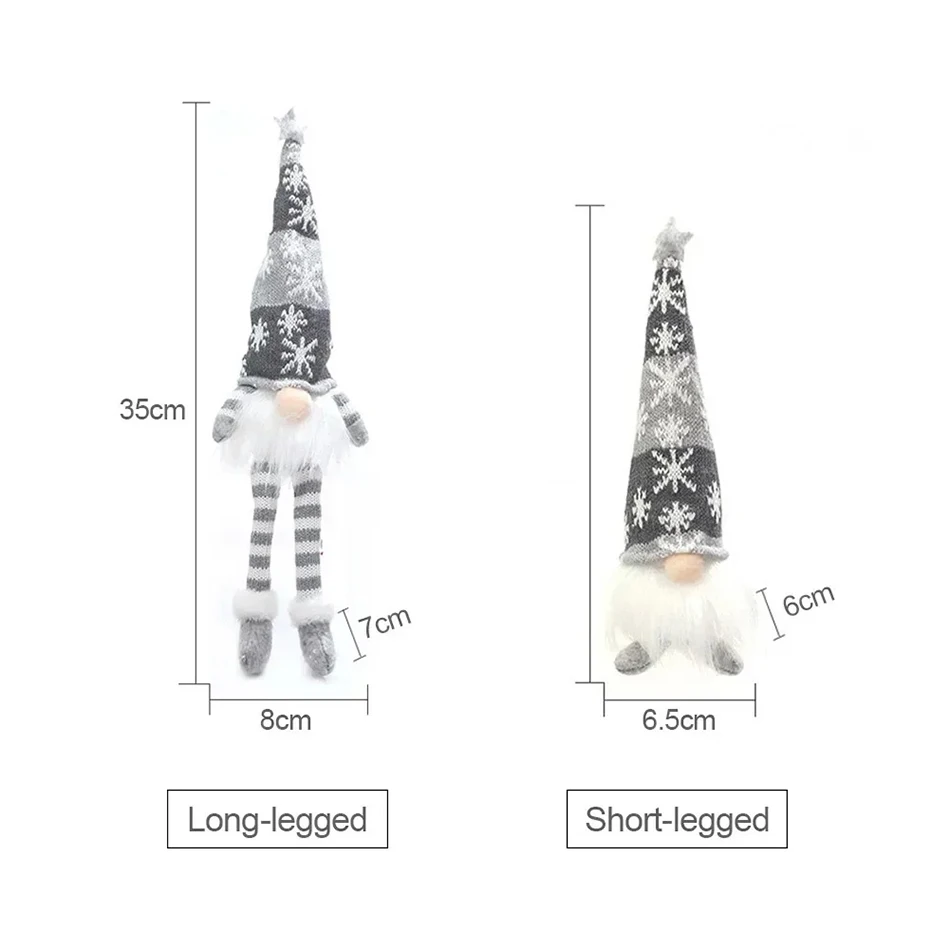 Natal boneca sem rosto gnome ornamentos led luz de pelúcia tricô artesanato pingente decoração decorações de natal para casa crianças presente