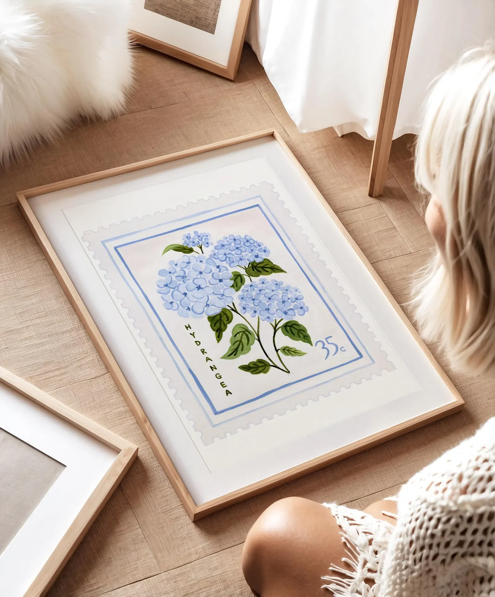 Hydrangea Print, Coquette Poster, Kitchen Wall Art, Grandmillenial, Cottagecore, French Cottage, Chinoiserie, Grandma Gift, Nanc