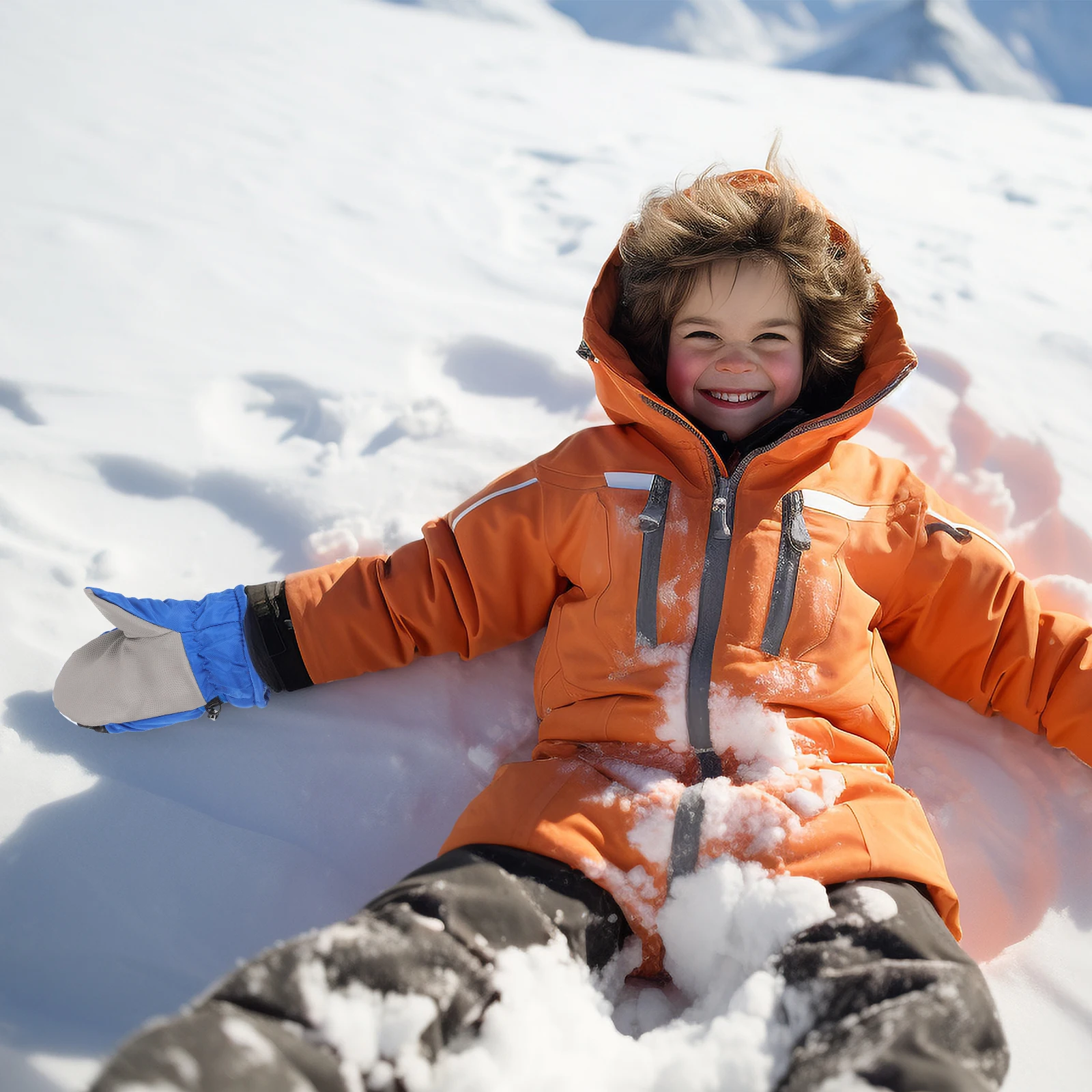 

1 Pair Kids Ski Gloves Waterproof Warm Winter Children'S Outdoor Mittens For Hiking Mountain Climbing Running Cycling