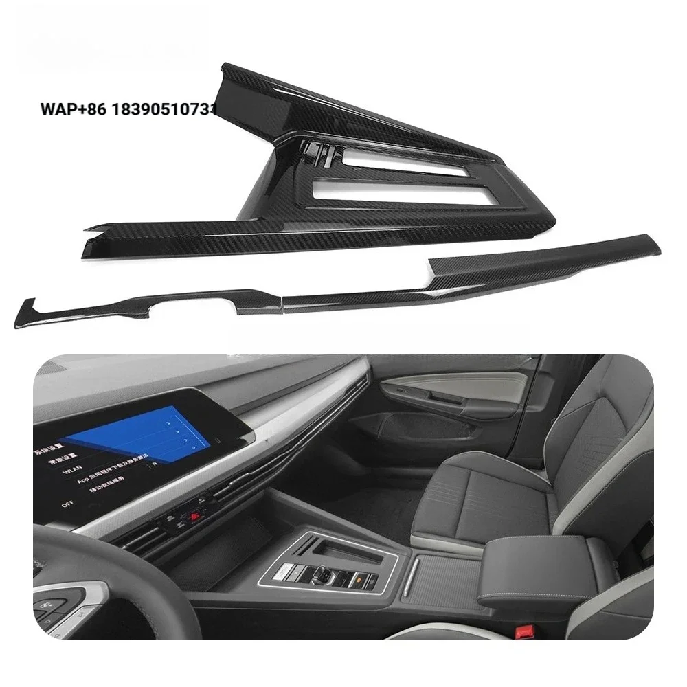 

4Pcs Car Interior Center Console Dry Carbon Fiber Dashboard & Center Console Panel Trim for VW Golf 8 MK8 GTE GTI GTD 2020-2022
