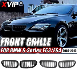 XVIP Glossy Black Single Line Style Car Front Bumper Grilles For BMW 6-Series E63 E64 2004-2010 Matte Racing Grill Accessories