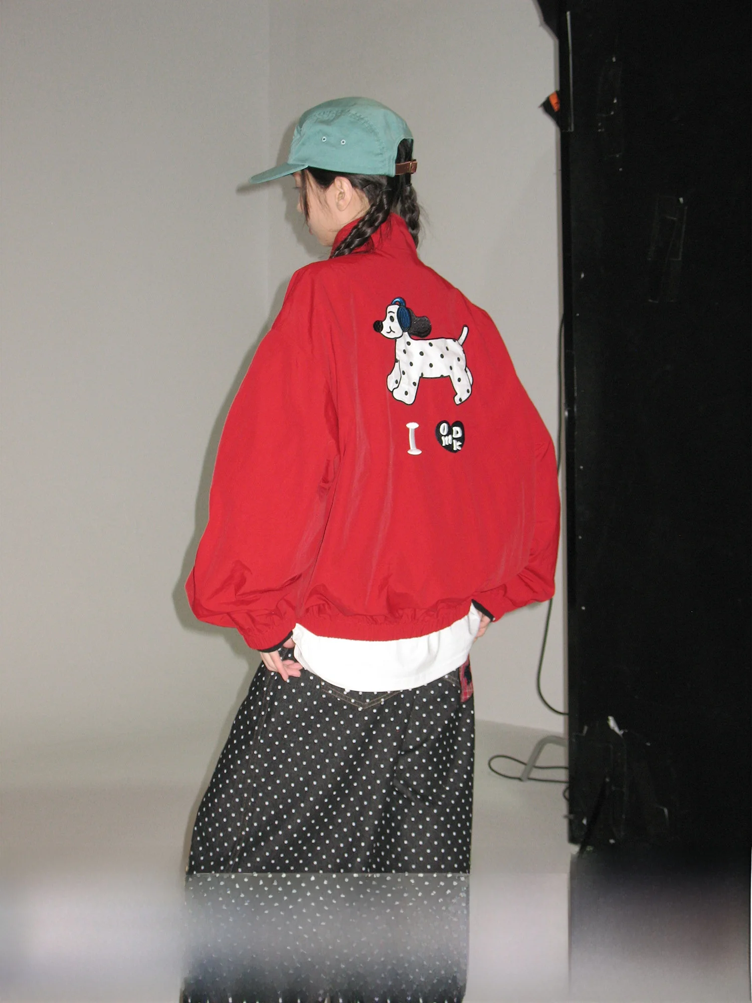 

Odder Long Sve Print Baseball Jaet Women's Autumn Design Sense Retro ort Outerwear Stand Collar Animal Pattern