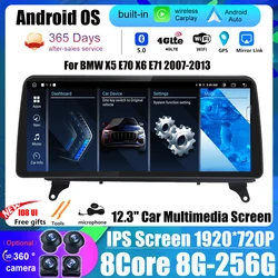 Android 14 Radio Car Video Player ID8 12.3 Incn For BMW X5 E70 X6 E71 CCC CIC System LHD Multimedia Stereo GPS Navigation