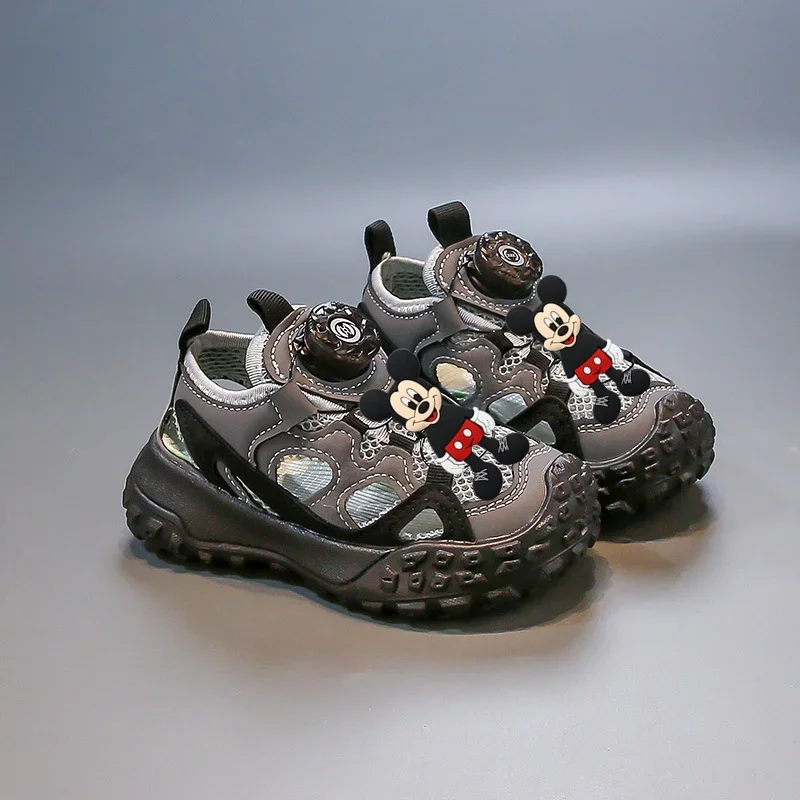 

Disney Mickey Mouse Summer New Children's Sandals Hollow Breathable Casual Shoes boy girl Soft Sole Non-slip Toddler Shoes