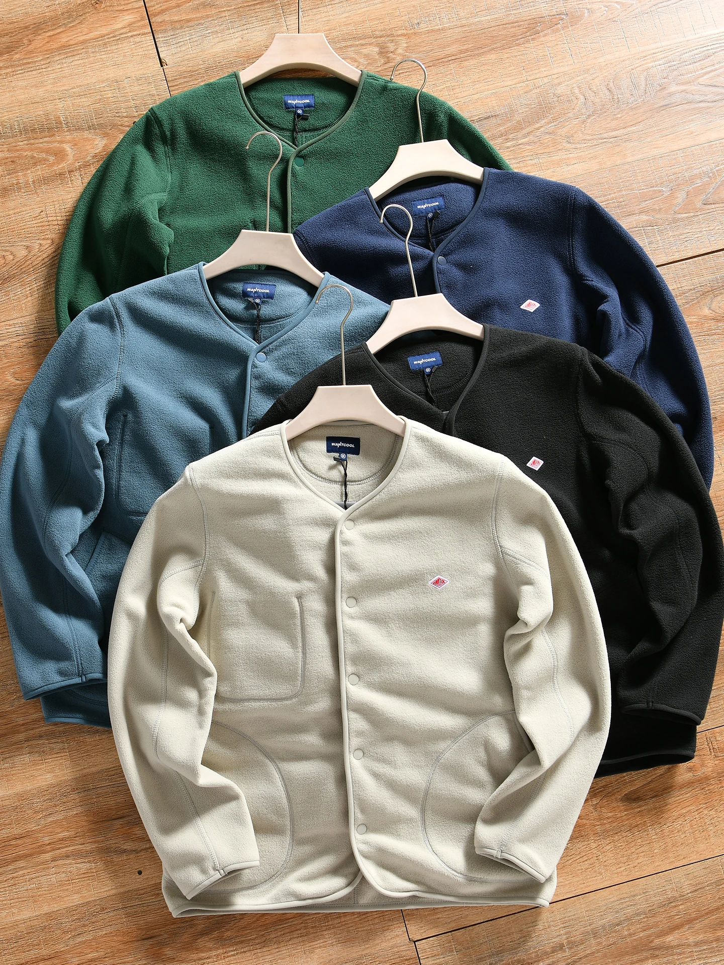 Double-Sided Fleece round Neck Sweatshirt Jacket Outdoor Casual Men's Autumn Winter Thickened Polyester Fabric Warmth Youth S...