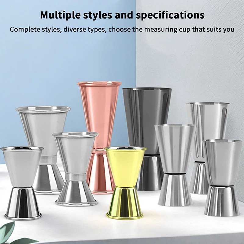 【15/30ml Or 30/60ml Stainless Steel Cocktail Measuring Cup Double Head Alcohol Measuring Cup Bar Ounce Cup Kitchen Supplies】