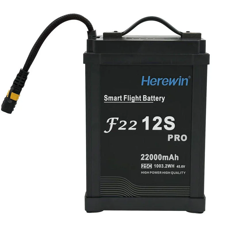 

Herewin 45,6 В, 12S, 22000 мАч, литиевая батарея, разряд 25C, умная батарея для сельскохозяйственных дронов с отличной безопасностью