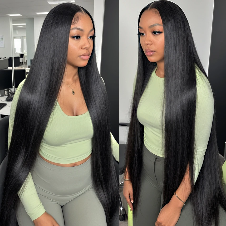 Straight Lace Frontal Human Hair Wig 13x4 HD Transparent Brazilian Hair Lace Front Wig Preplucked For Black Women