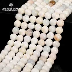 Natural Stone White and Pink Opal Bead Round Loose Spacer 4 6 8 10mm For Jewelry Making Diy Necklace Bracelet Accessory 15