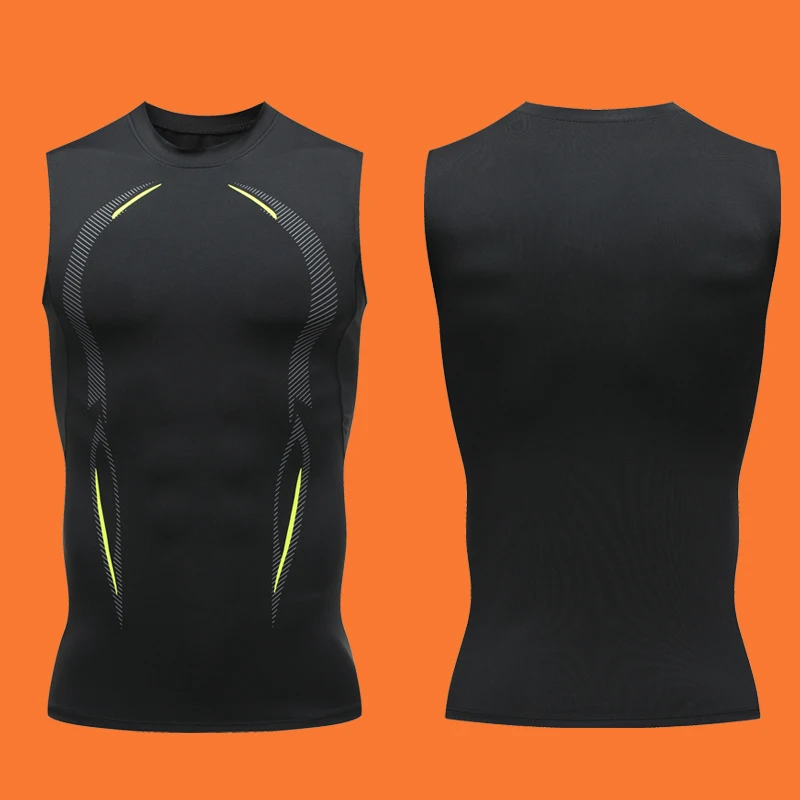 Compression Tank Top Men Running Gym Shirt Sleeveless Quick Dry Sportswear Male Fitness Bodybuilding Vest Workout Muscle Top