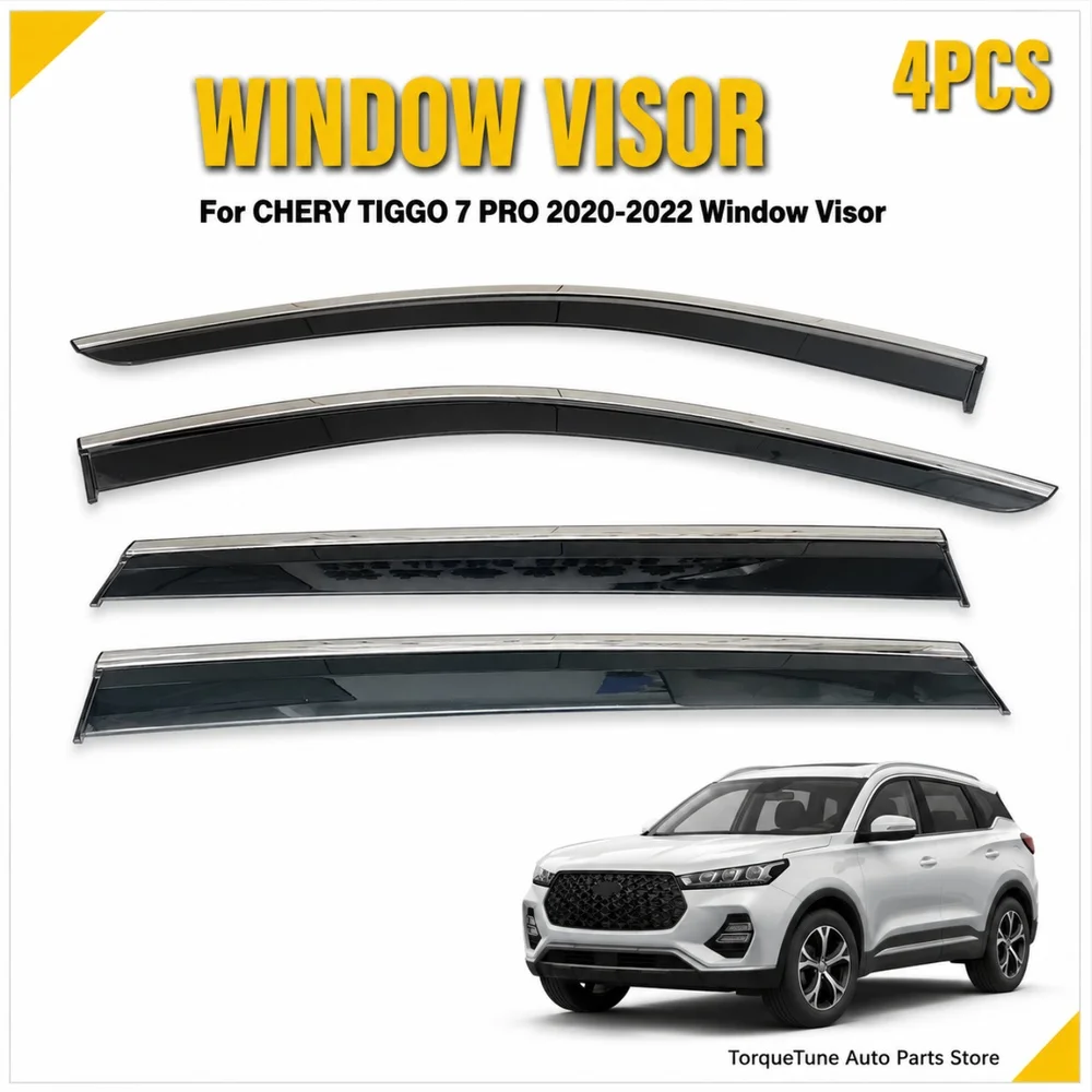 In Channel Premium Direct Fit Easy Installation Window Deflectors Door Vent Visor Rain Guards For CHERY TIGGO 7 PRO 2020-2022
