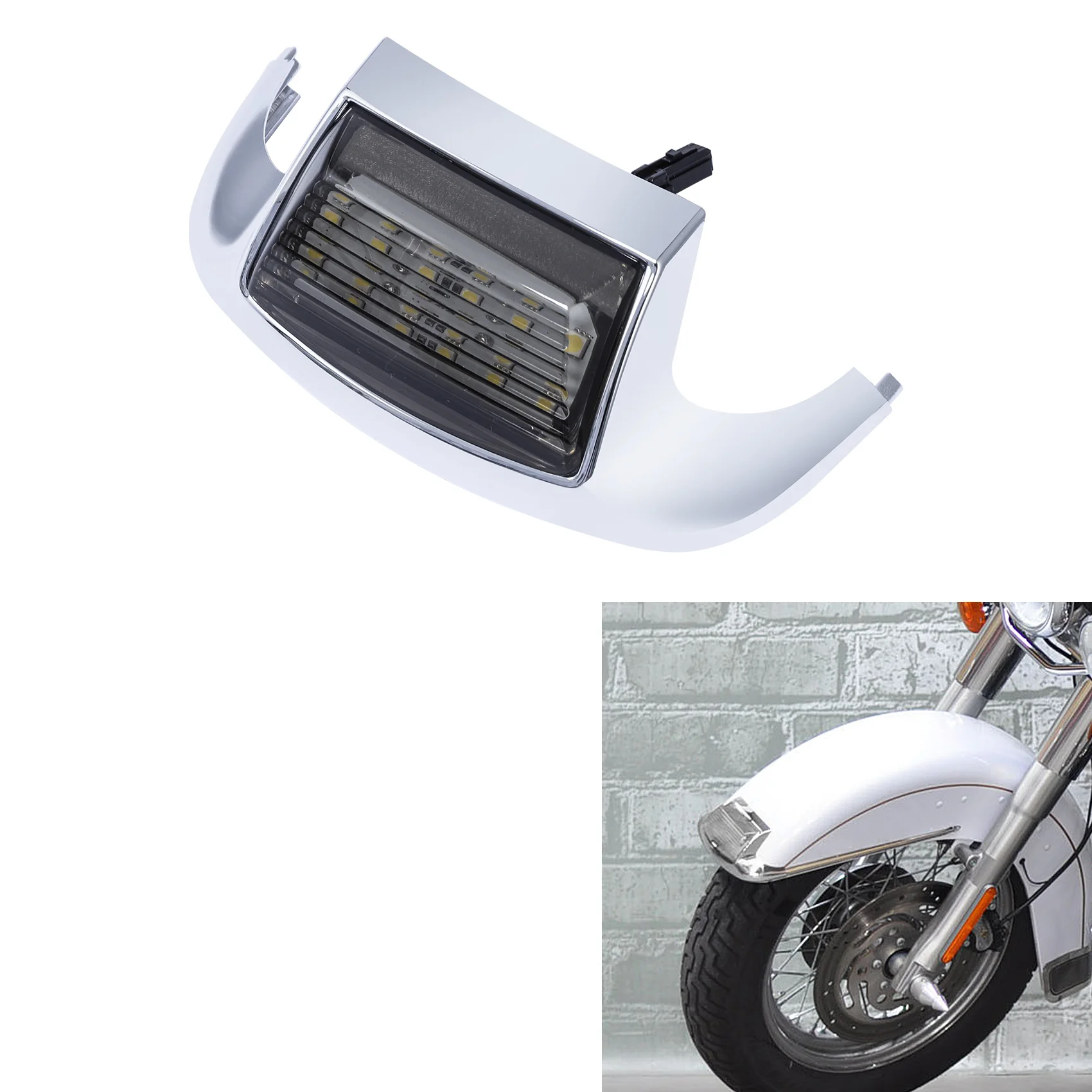 Luz de ponta para para-lama dianteiro de motocicleta, para harley ultra clássico electra softail glide flht flt flhs flhr 1980-2013 1986-2008 07 flstc