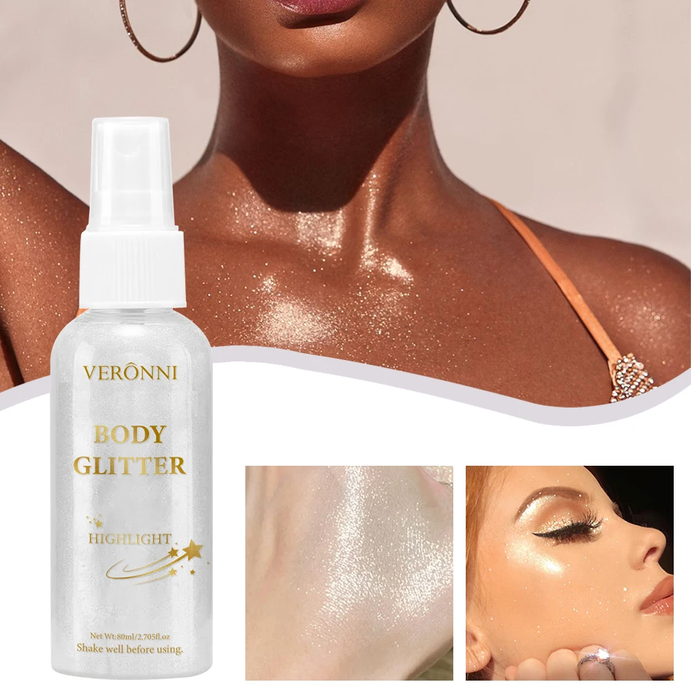 Diamond Highlighter Powder Spray Body Liquid Highlight Waterproof High Gloss Glitter Illuminator Makeup Face Contour Cosmetics