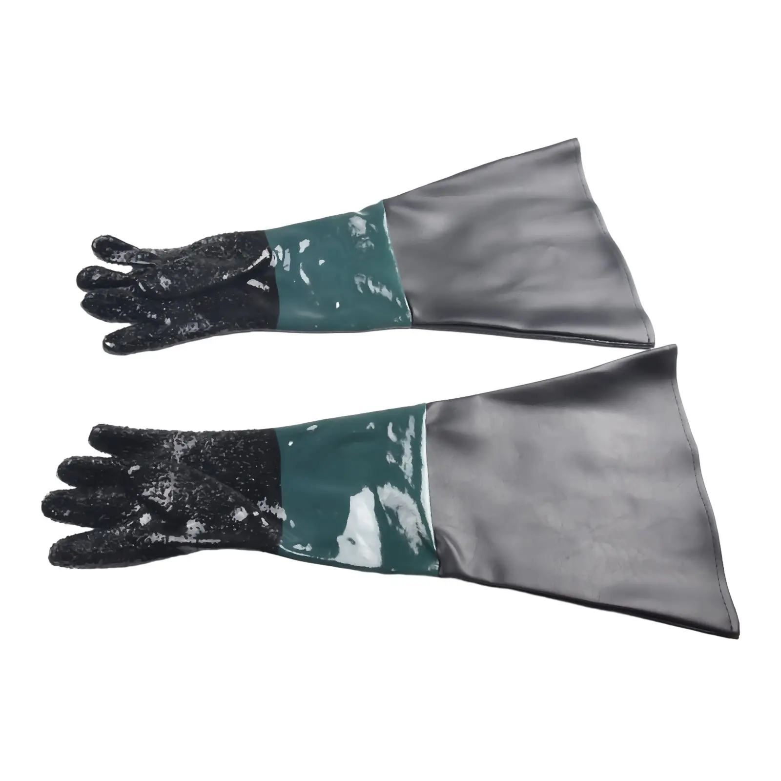 Gloves Sandblasting Gloves Very Convenient 1 Pair 60cm Stitching Accessories Comfortable Green Stitching Black PVC + Cotton