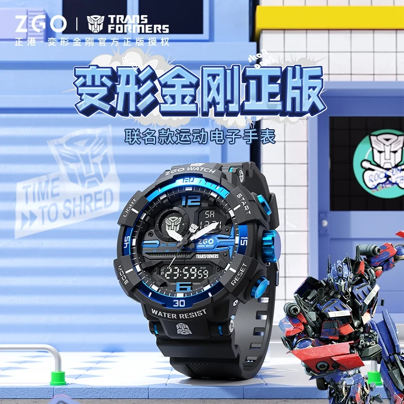 ZGO X Transformers Children's Watches LED Display Chrono Alarm Dual Display Watch Student Wristwatch Gift for Kids Boy Gift 8981