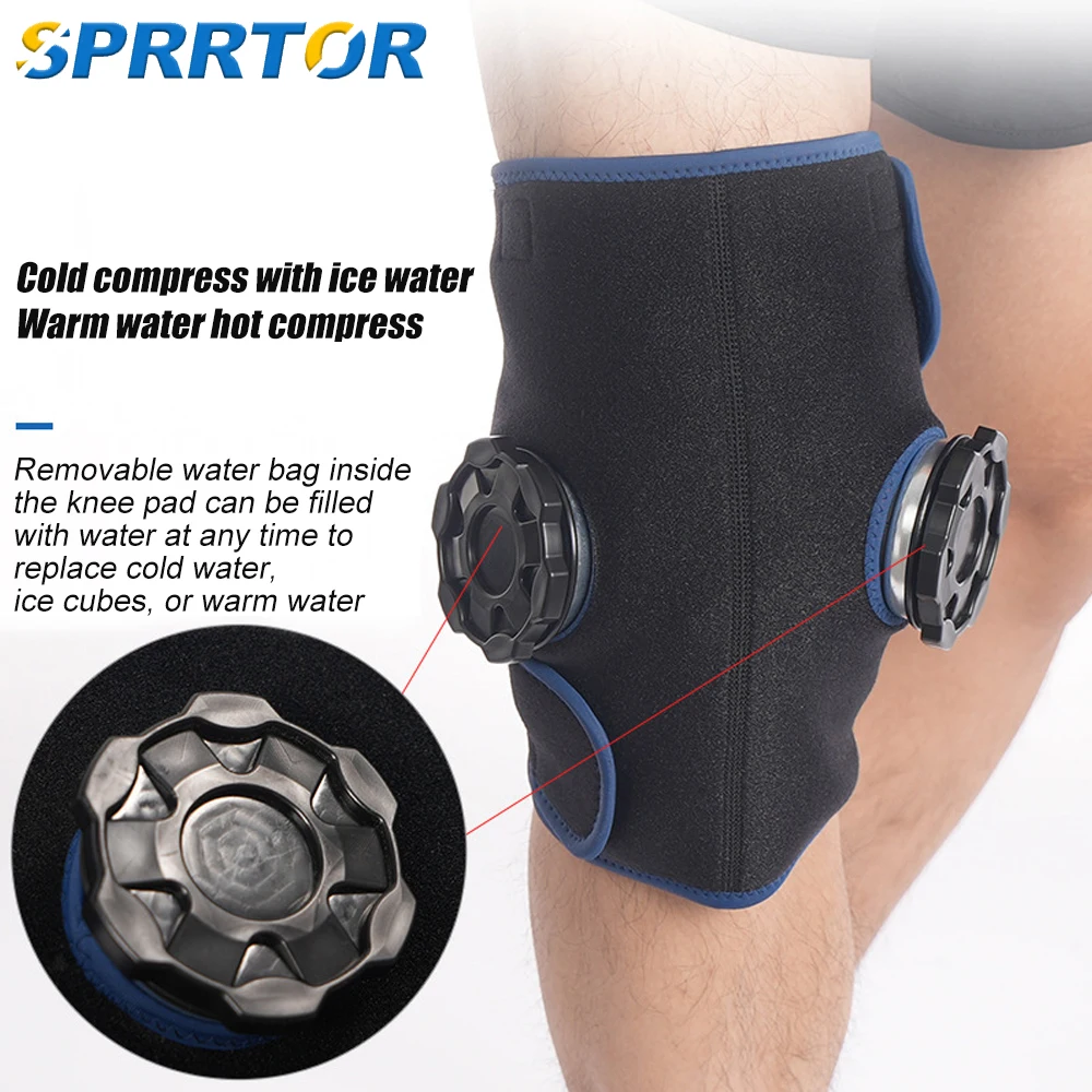 Knee Ice Wrap Pads with Ice Bag Compression for Knee Reusable Ice Pack Cold Therapy For Sprains Muscle Pain Relief Bruises