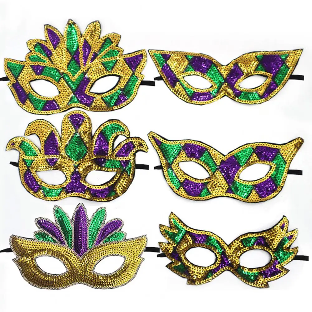 Sequin Mask Mardi Gras Masque Masquerade Ball Venetian Carnival Half Face Mask Masque for Halloween Party Costume Cosplay