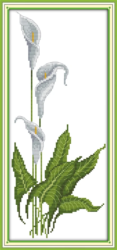 

Cross-stitch Complete Set Alocasia Callas(1) Stamped Printed Counted Unprinted Cloth DMC Needlework Home Decor