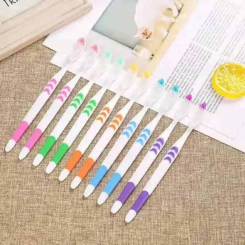 

10pcs Soft Toothbrushes for Adult Charcoal Fine Bristles with Natural Cleaning Home Care Kit in Assorted Colors Oral Care Clean