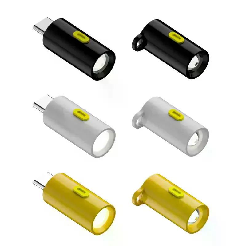 Type-C Mini Flashlight With Lanyard Plug And Play USB C Emergency Lamp Portable LED Flashlight Outdoor Lighting