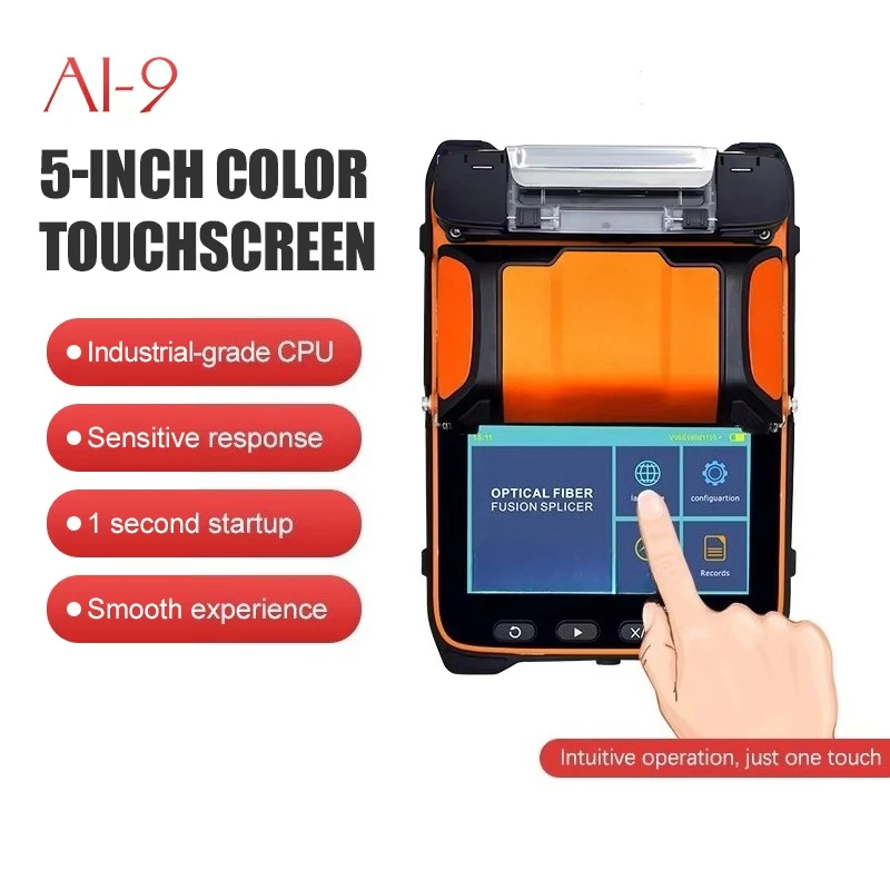 AI-9 6 Motors Core Alignment Fiber Fusion Splicer 5s Fast Splicing with OPM VFL 7800mAh    Line Construction