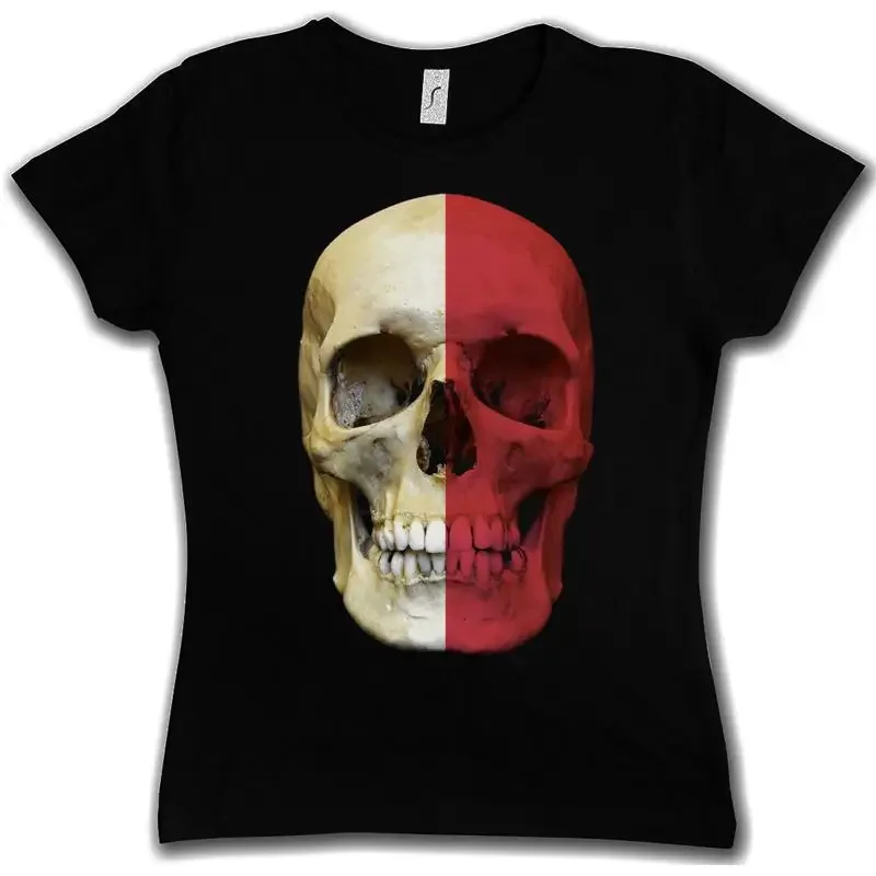 CLASSIC MONACO SKULL FLAG WOMAN GIRLIE GIRL T SHIRT Biker MC Banner