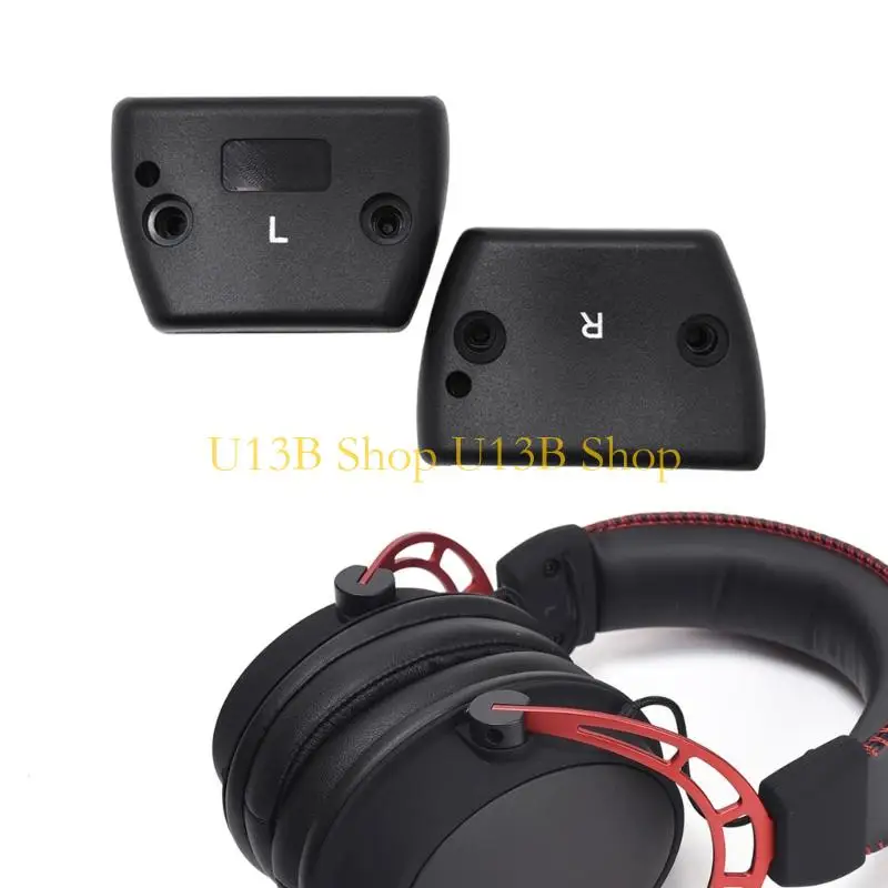U13B Headband Side Cover Slider Repair Parts for Cloud AlphaS Headphones, Clip Replacement with L R Covers, Cable Clips,