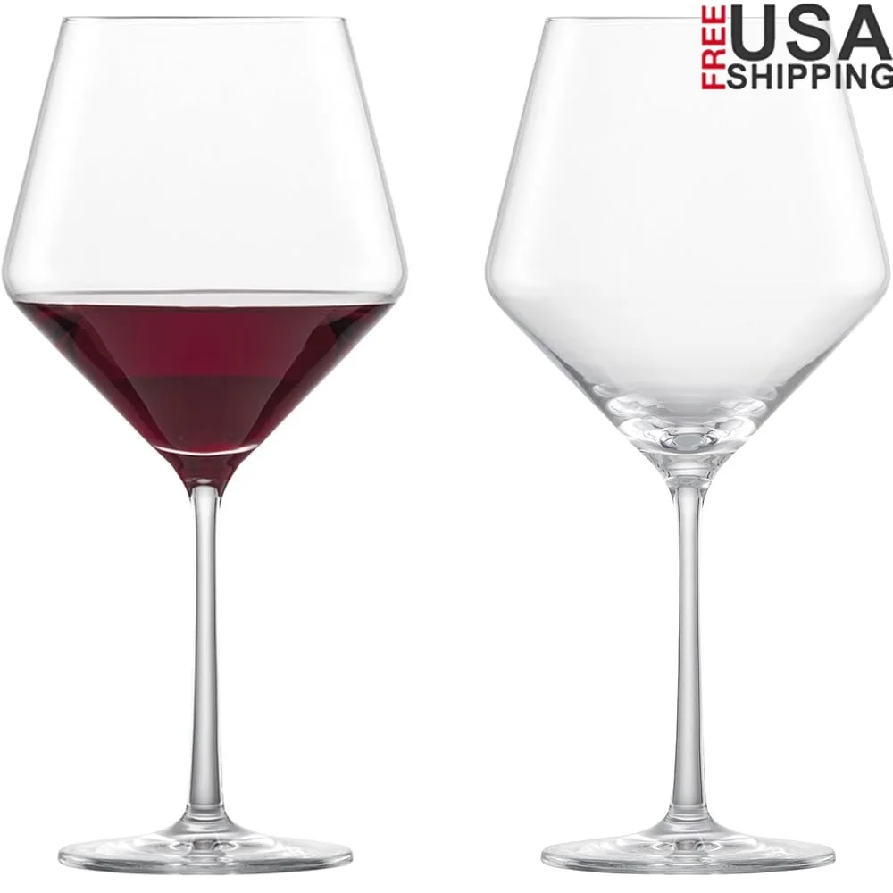 

Pure Burgundy Red Wine Glass Set of 2 Dishwasher Safe Tritan Crystal Glasses Made in Germany Full Bodied Wines