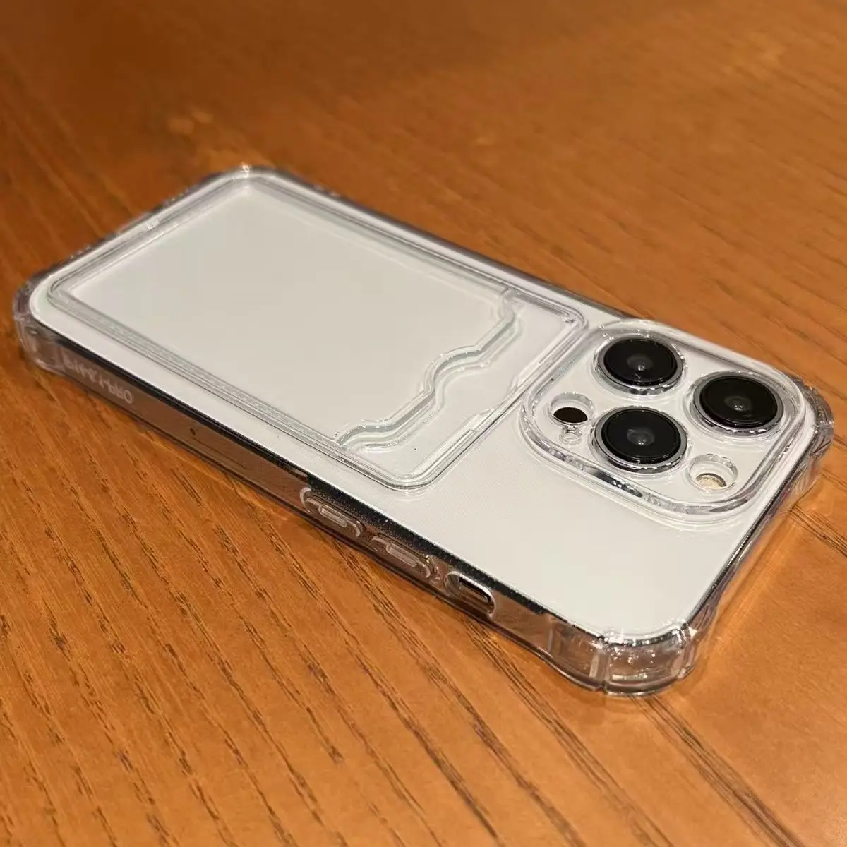 Transparente Kartensteckplatz-Brieftasche, weiche TPU-Hülle für iPhone 14 15 16 17 13 11 12 Mini Pro Max XS XR 6 7 8 Plus SE Air stoßfeste Abdeckung – Detail 3