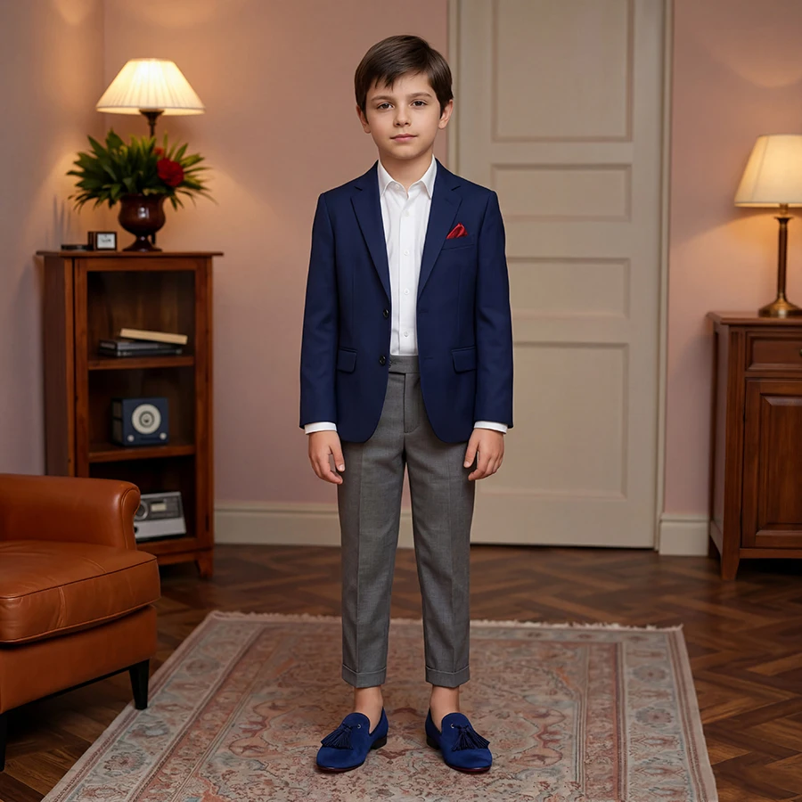 

Piergitar Five Colors Suede Parent-Child Shoes With Handmade Color-Matching Fringes Kid Slip-On Loafers For Party/Birthday Wear