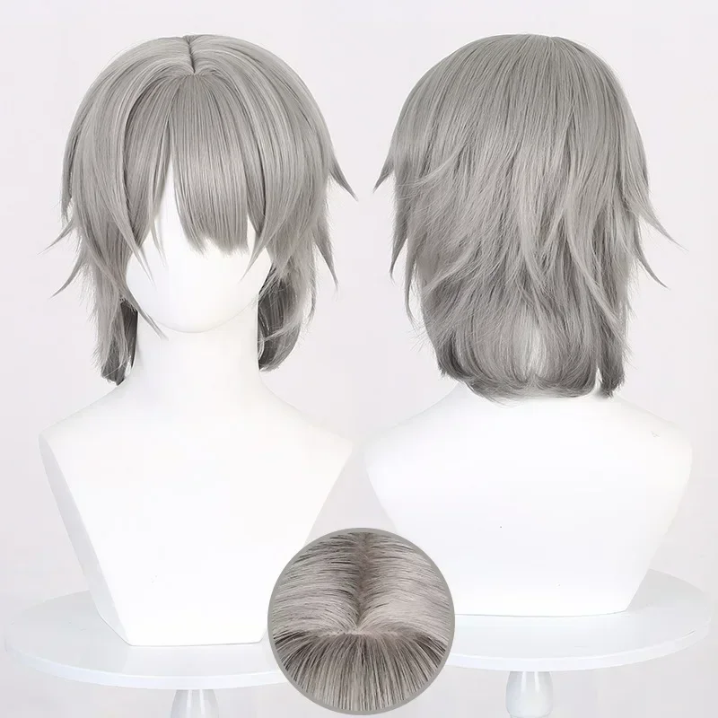 Honkai: Star Rail Trailblazer Cosplay Wig 36cm/52cm Long Gray Gradient Wigs Heat Resistant Synthetic Hair Halloween Party