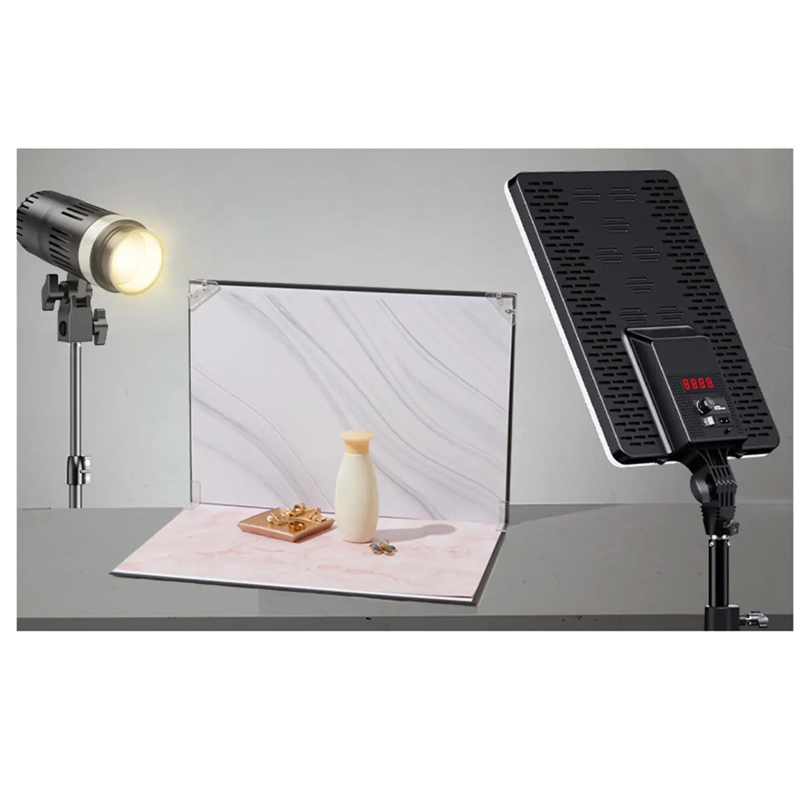 Kit de fonds de photographie avec carton réflecteur, 7 papiers de fond, panneaux de toile de fond pour la photographie de nourriture, maquillage, produits cosmétiques
