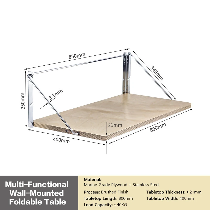 Compact Versatile Wall Mounted Folding Desk Marine Plywood Flip Up Floating Shelf Table Bracket For Small Space Home Office
