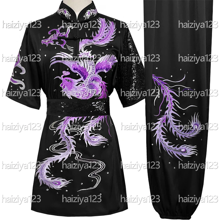 

Вышитая форма для ушу с изображением Феникса, одежда для кунг-фу, костюм для чанцюань, одежда для таолу, для соревнований, для мужчин, женщин, взрослых, детей, мальчиков и девочек