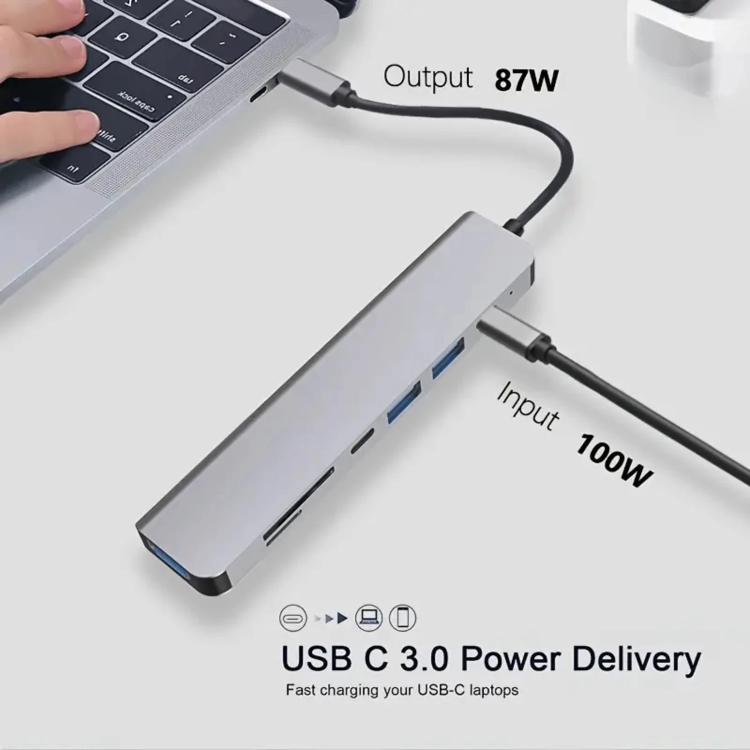 HUB Seven-in-one Expansion Dock HDMI4K30Hz+USB3.0+USB2.0+TYPE-C+PD+SD/TF