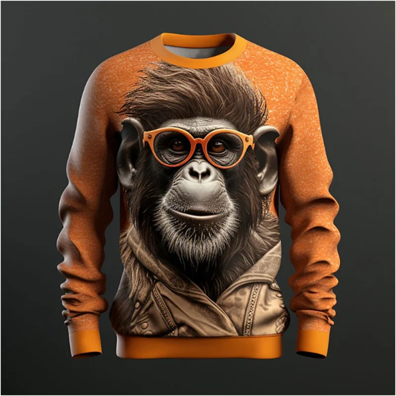 

Trend Orangutan Pattern Sweatshirts Fashion O Neck Long Sleeve Hip Hop 3D Printed Hoodies Casual Streetwear Harajuku Pullovers