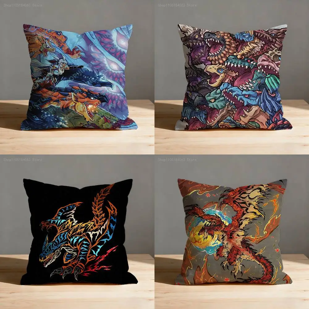 Rathalos Nargacuga M-Monster H-Hunter Pillow Case For Sofa Decor Car Office Room Printing Cushion Cover Decoration and Protector