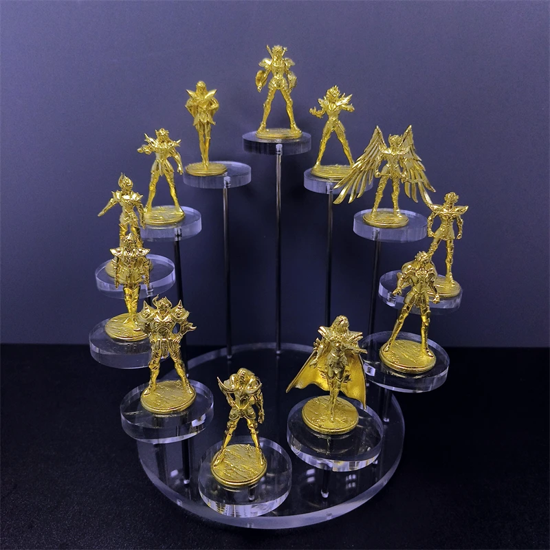 12pcs Spot Goods Golden Saint Seiya Pure Copper Solid Anime Figures Myth Of Holy Cloth Model Ornaments Collectible Toys Gift