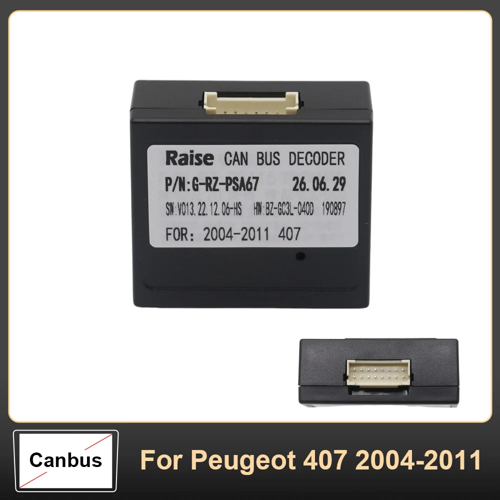 Raise G-RZ-PSA67 Canbus Decoder 16Pin Power Cable For Peugeot 407 2004-2011 Android Car Radio Touch Screen Multimedia Head Unit