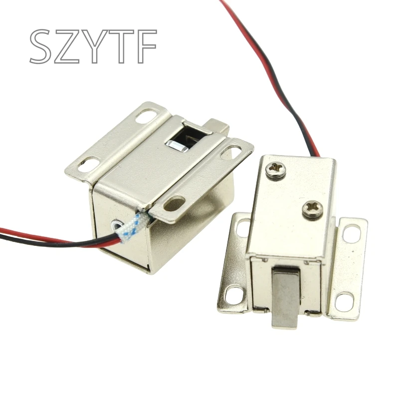 12V DC Mini 2728 Small Solenoid Lock Electromagnetic Electric Control Cabinet Drawer Lock Intelligent Auto Lock Home Improvement