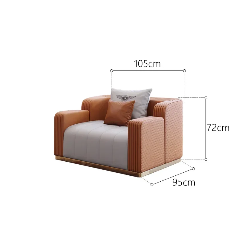 Light Luxury Leather Sofa Combination Modern Minimalist Design High-End Three Or Four People Sofa Living Room Furniture