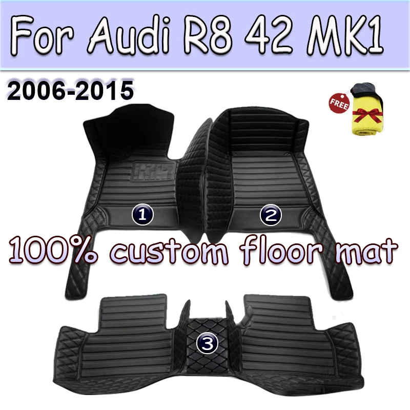 

Car Mats For Audi R8 42 MK1 2006~2015 Auto Floor Mat Luxury Leather Waterproof Rug Anti Dirt Pad Set Car Interior Accessories