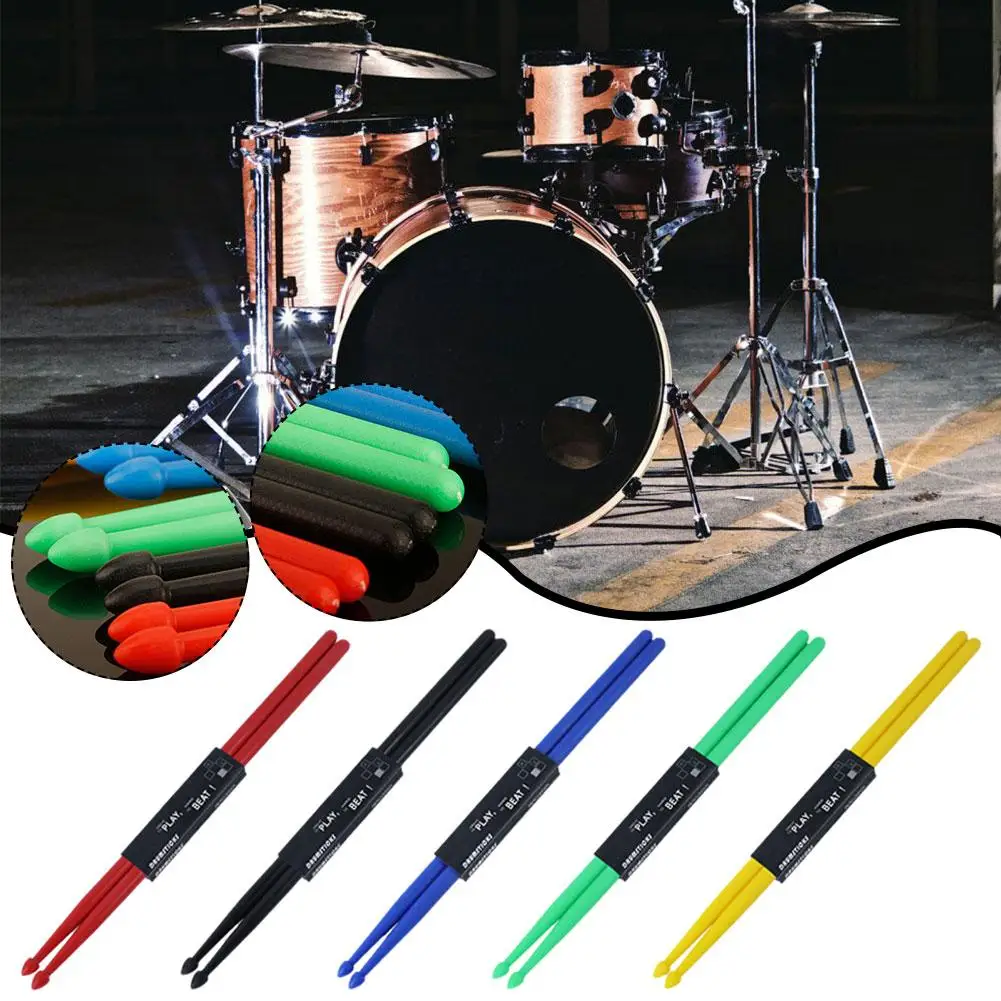 2pcs Professional Drum Sticks 5A 7A Colorful Nylon Kit Musical Parts Accessories Instrument Drumsticks Percussion Drum Set Y5S1