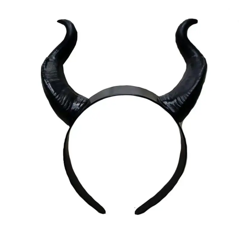 Teufelshorn-Kopfschmuck für Rollenspiele, Mädchen und Jungen, Gotisches Ochsenhorn, Antilopen-Haarreif, Halloween-Party-Kostüm, Dekorative Kopfbedeckung – Detail 6