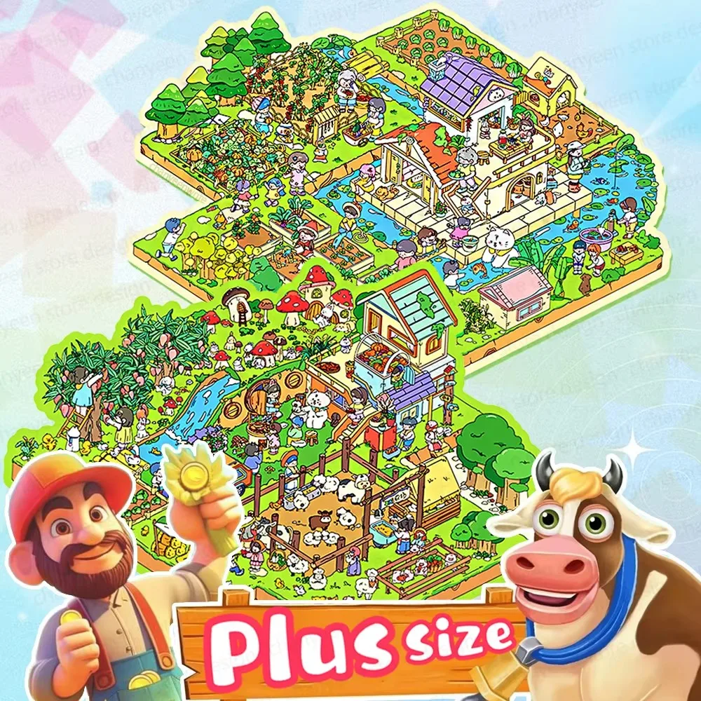 LumaToys حجم كبير الكرتون مزرعة ومزرعة المشهد ملصق 2.5D DIY بها بنفسك جيب المقصورة المشهد ملصقات مهرجان هدية للطفل الطفل #1