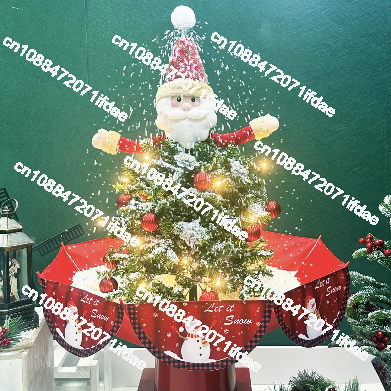 Red House 80cm Santa Clause Snowman Deer Falling Snow Desktop Indoor Christmas Tree