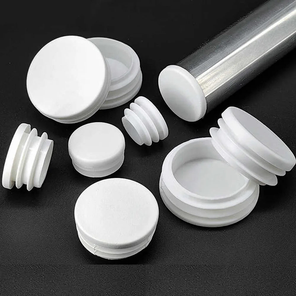 White Round Plastic End Cap Diameter 13/16/19/20/22/25/28/30/32/38/40/42/45/48/50~114mmBlanking Plug Tube Pipe Inserts Plug Bung image 4