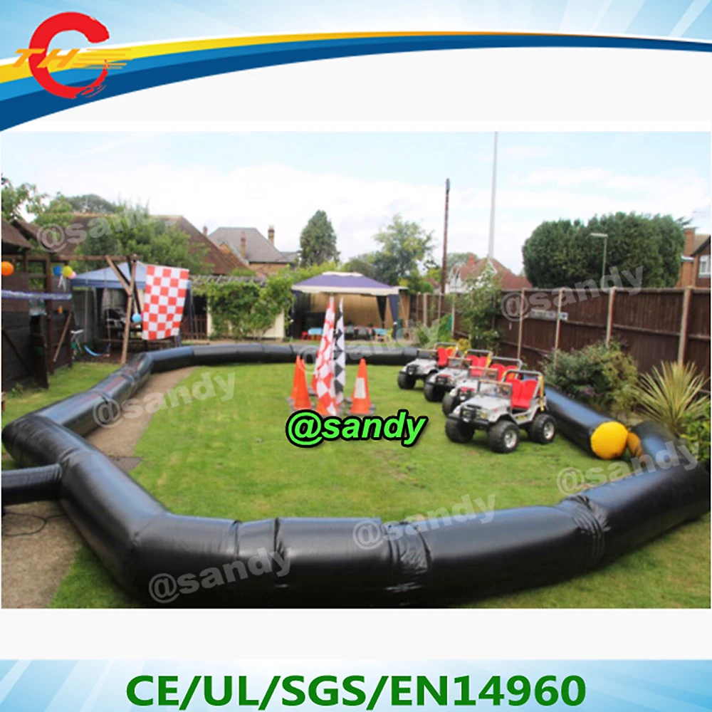 free ship,inflatable go kart race track/commercial inflatable air track for zorb ball/large kids adults bumper car racing track