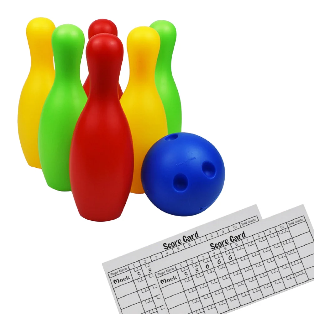 19cm Height 6pcs Bottles Plastic Bowling Toy Set Kids Educational Toy Safe Smooth Bezels Lightweight