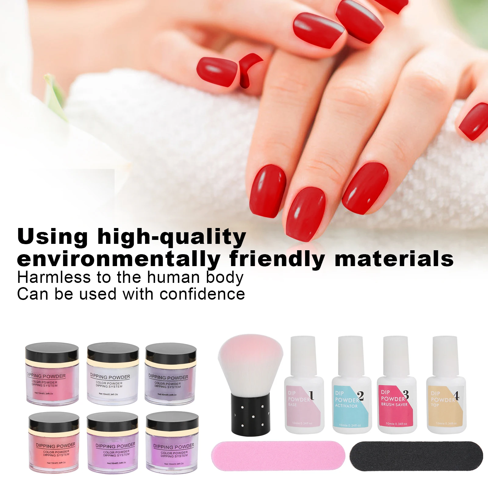 Nagel Pulver Nagel Tauch Pulver Set 10 ml Nail art Pulver Top Basis Mantel Gel Staub Pinsel Maniküre Werkzeug set